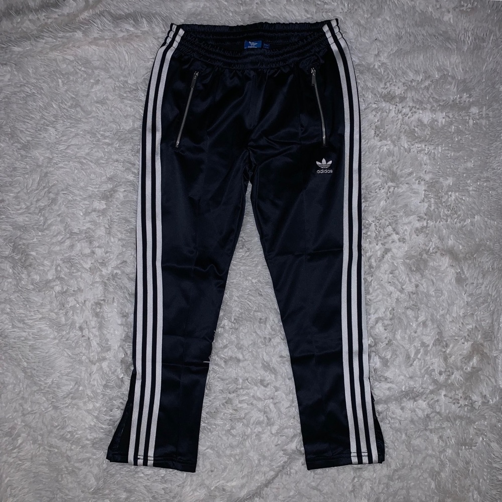 Adidas navy blue sweats with pocket zipper